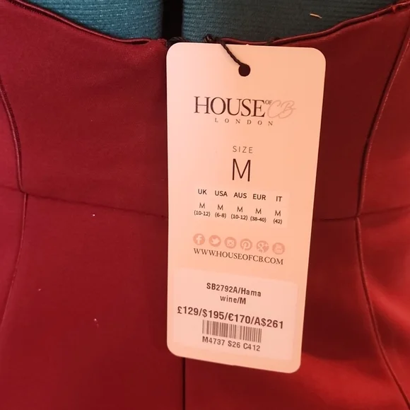 HOUSE OF CB Hama wine dress,  Medium - Picture 5 of 7
